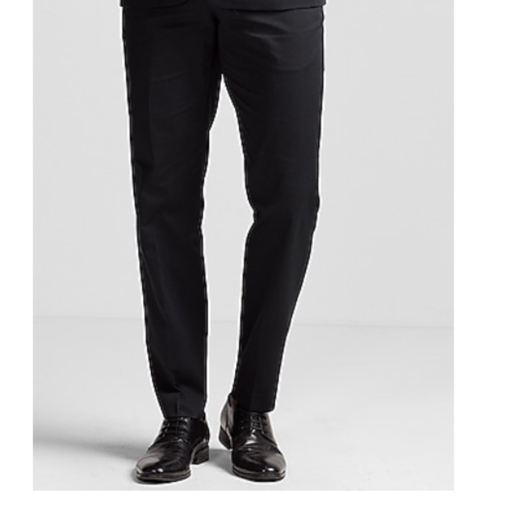EXPRESS MENS BLACK SLIM COTTON SATEEN SUIT 42/34